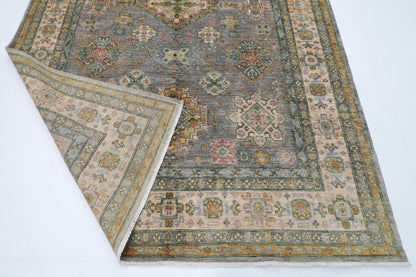 200 x 304 cm | Oriental Kazak Gray Area Rug Afghan Hand Knotted Veg Dye Wool carpet