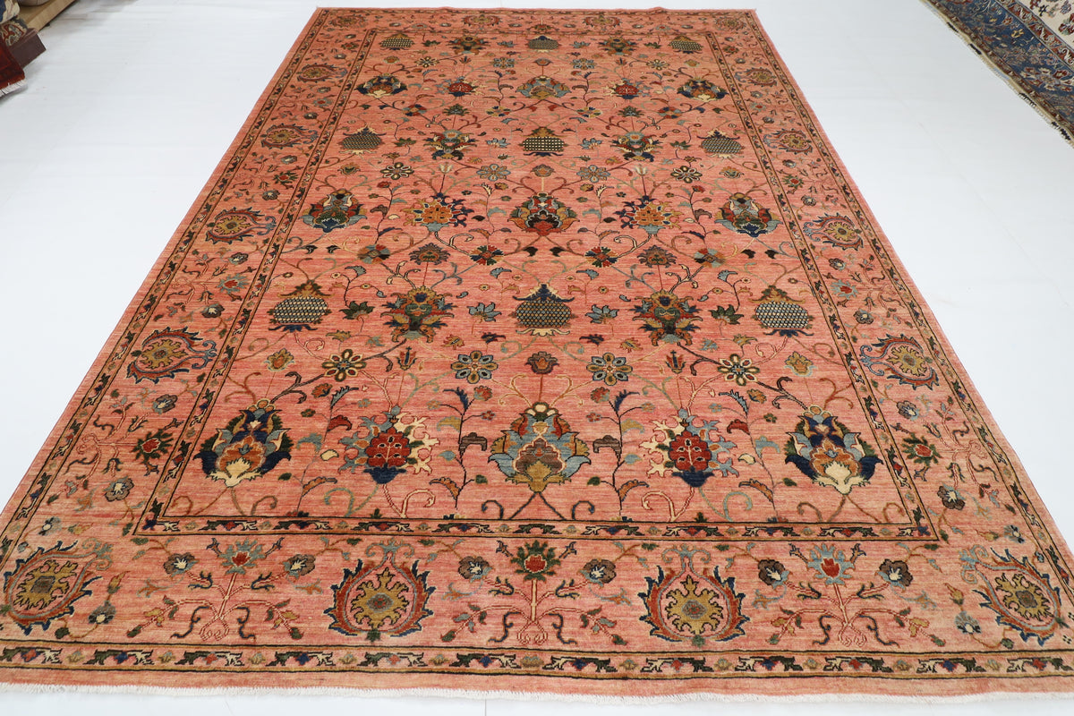 250 x 345 cm | Pink Sultani Afghan Veg Dye Wool carpet