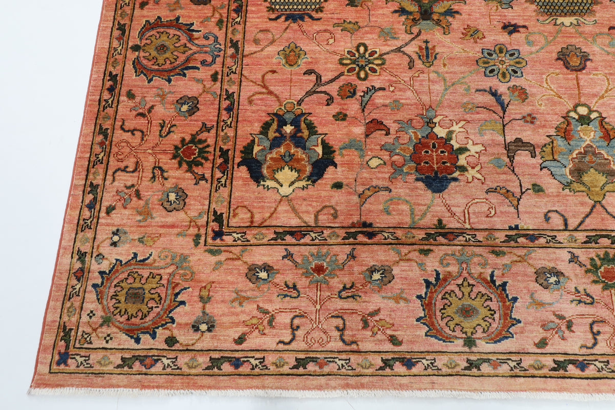 250 x 345 cm | Pink Sultani Afghan Veg Dye Wool carpet