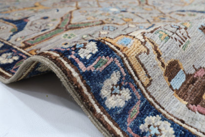 84 x 298 cm | Tribal Gray Runner Rug Afghan Hand Knotted veg Dye Wool carpet