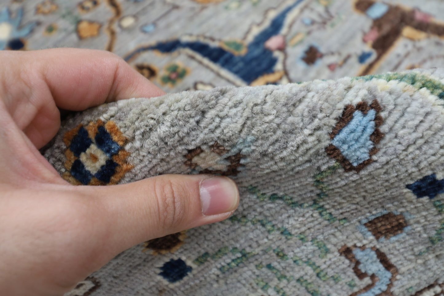 84 x 298 cm | Tribal Gray Runner Rug Afghan Hand Knotted veg Dye Wool carpet