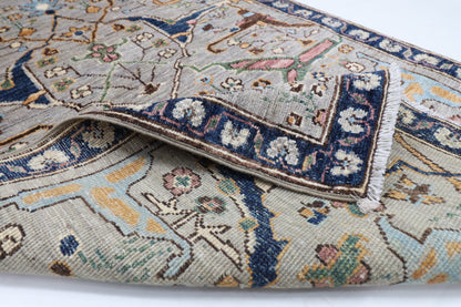 84 x 298 cm | Tribal Gray Runner Rug Afghan Hand Knotted veg Dye Wool carpet