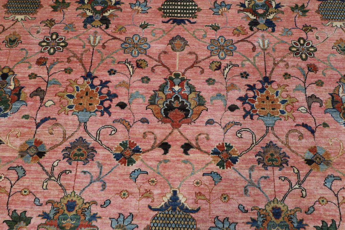 250 x 345 cm | Pink Sultani Afghan Veg Dye Wool carpet