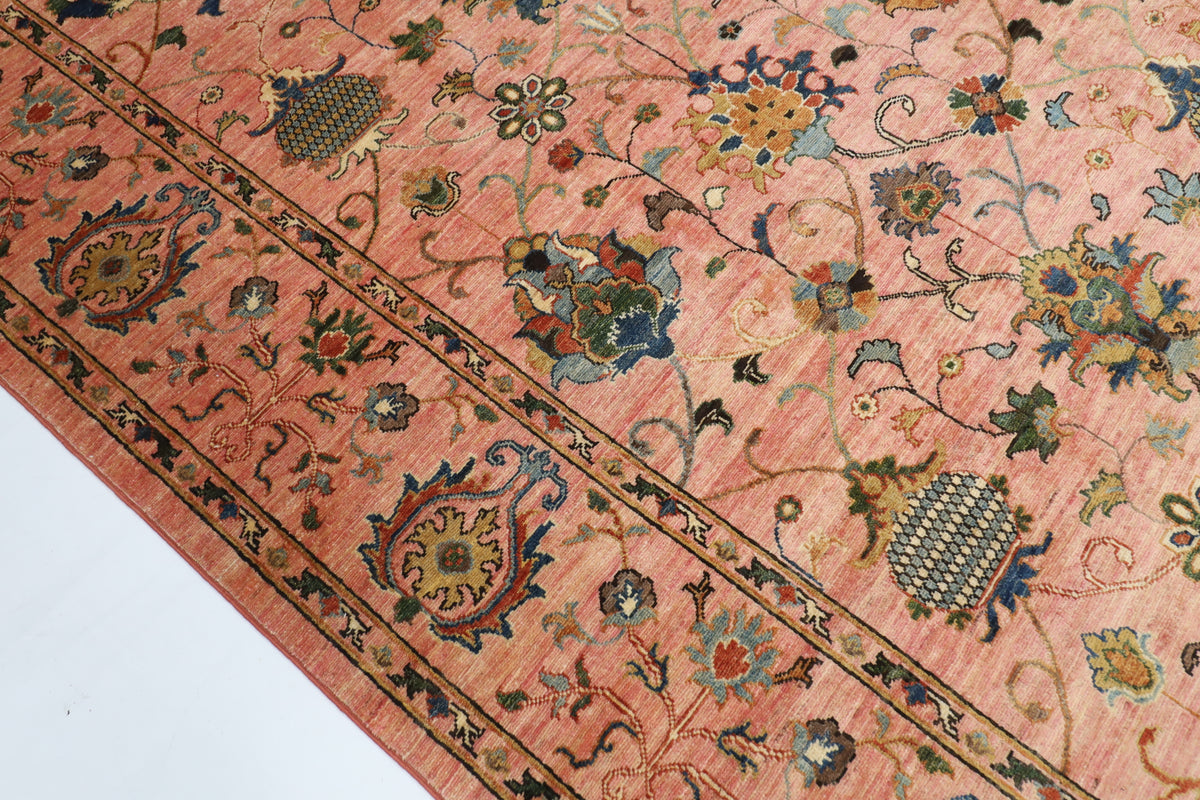 250 x 345 cm | Pink Sultani Afghan Veg Dye Wool carpet