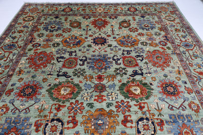 295 x 392 cm | Green Bidjar Handmade Afghan Area Rug Hand Knotted Carpet Living Room Rug