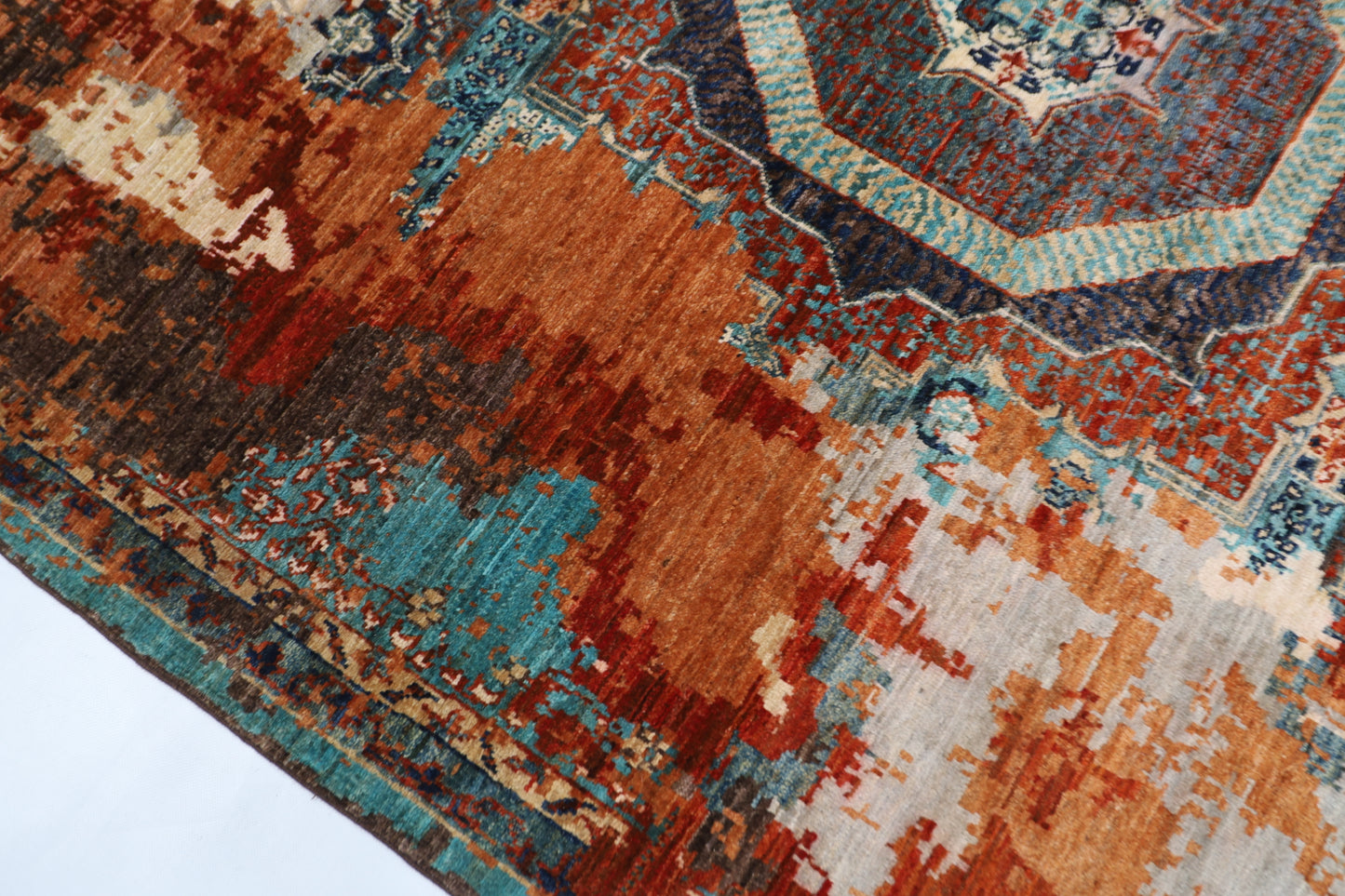 170 x 237 cm | Oriental Abstract Mamluk Area Rug Afghan Hand Knotted Veg Dye Wool carpet
