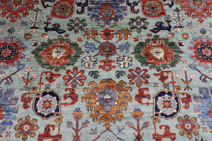 295 x 392 cm | Green Bidjar Handmade Afghan Area Rug Hand Knotted Carpet Living Room Rug