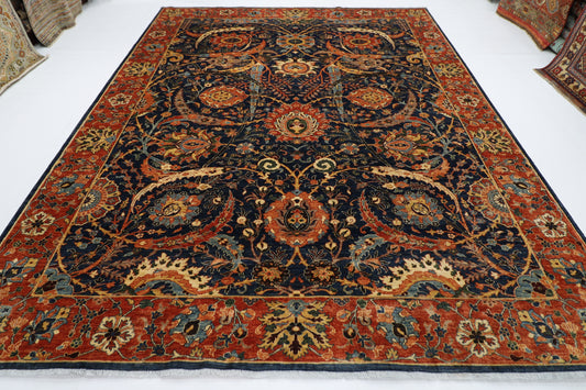 278 x 350 cm | Oriental Bidjar Navy blue Area Rug Afghan Hand Knotted veg Dye Wool Carpet