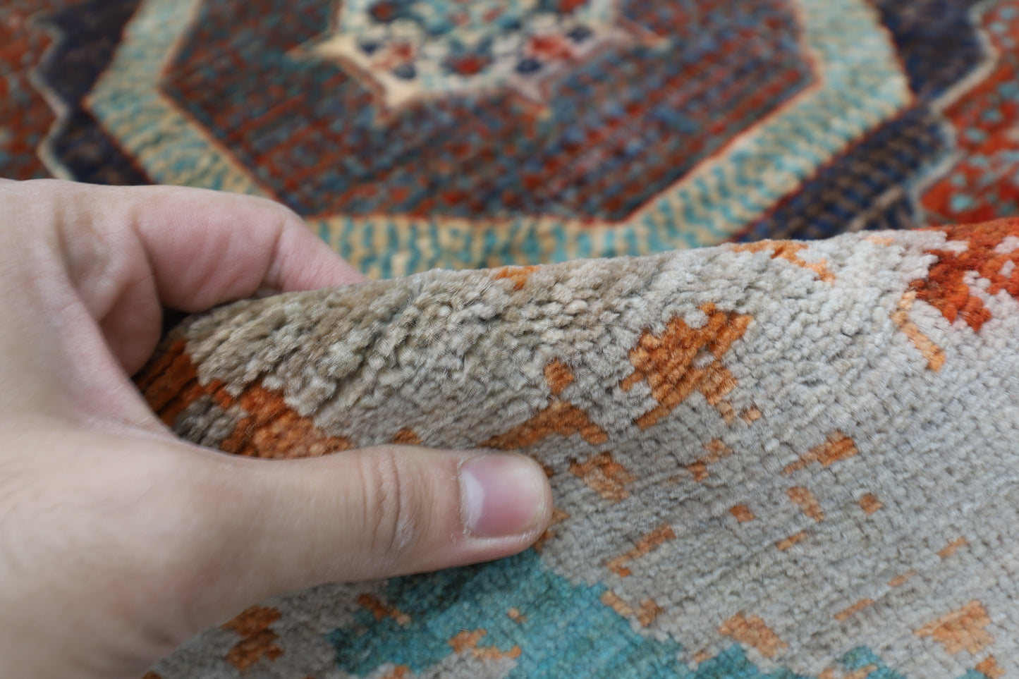 170 x 237 cm | Oriental Abstract Mamluk Area Rug Afghan Hand Knotted Veg Dye Wool carpet