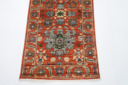 78 x 300 cm | Tribal Orenge Runner Rug Afghan Hand Knotted veg Dye Wool carpet