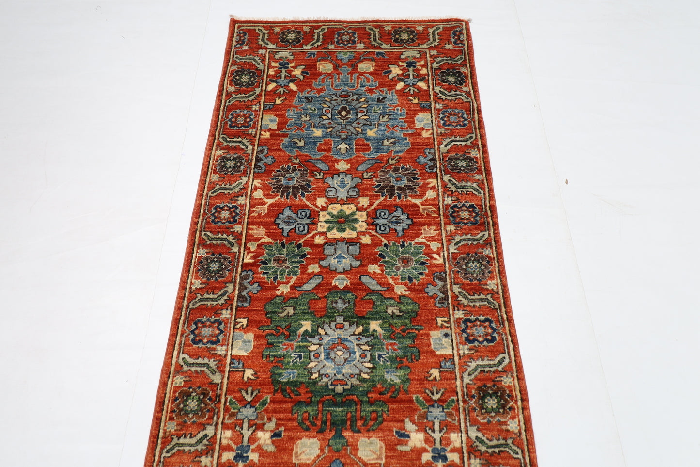 78 x 300 cm | Tribal Orenge Runner Rug Afghan Hand Knotted veg Dye Wool carpet