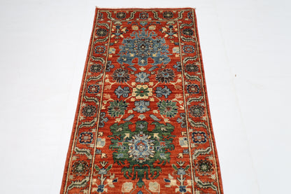 78 x 300 cm | Tribal Orenge Runner Rug Afghan Hand Knotted veg Dye Wool carpet