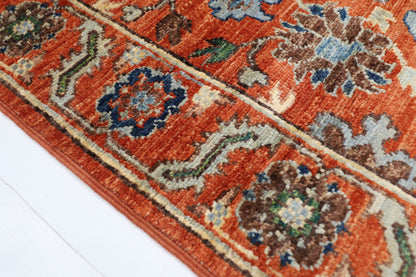 78 x 300 cm | Tribal Orenge Runner Rug Afghan Hand Knotted veg Dye Wool carpet