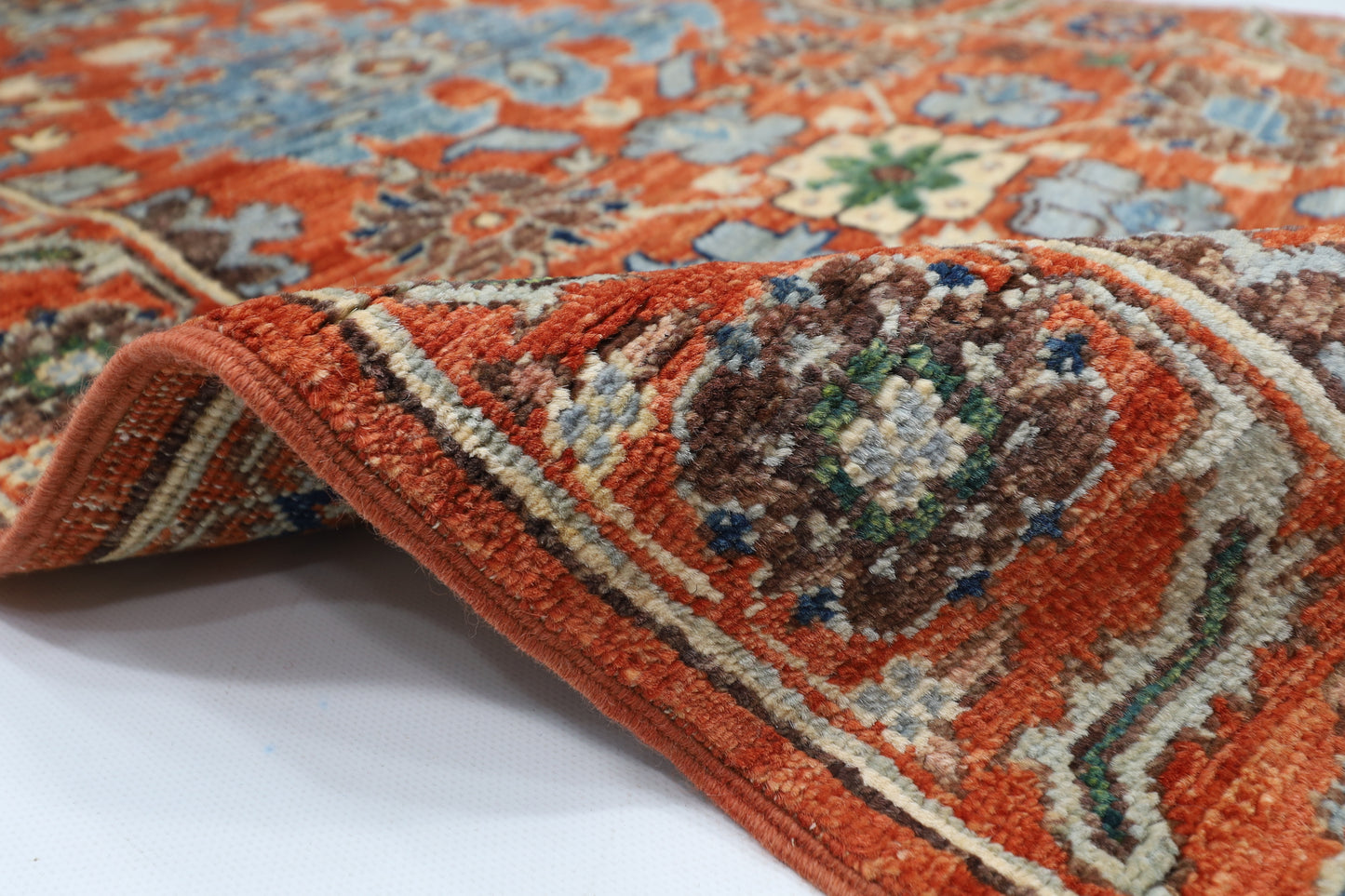 78 x 300 cm | Tribal Orenge Runner Rug Afghan Hand Knotted veg Dye Wool carpet