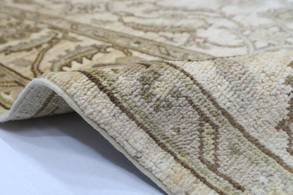 173 x 239 cm | Oriental Floral Beige Area Rug Afghan Hand Knotted Veg Dye Wool carpet