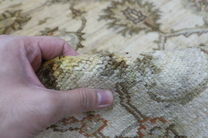173 x 239 cm | Oriental Floral Beige Area Rug Afghan Hand Knotted Veg Dye Wool carpet