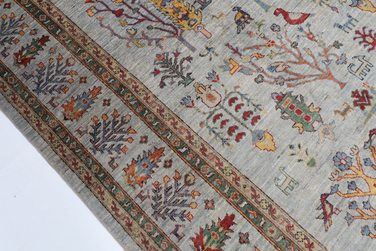 240 x 294 cm | Tree of Life Afghan Veg Dye Wool carpet