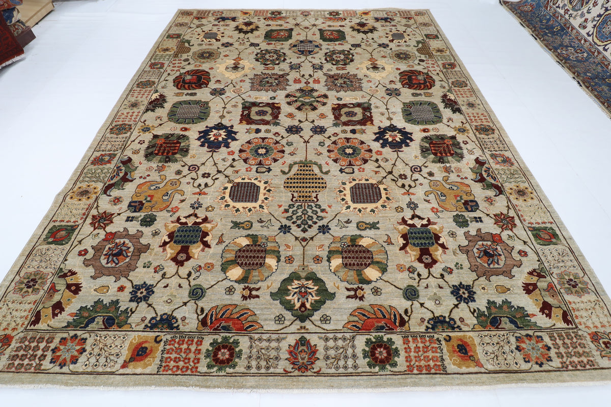 275 x 363 cm | Floral Afghan Veg Dye Wool carpet