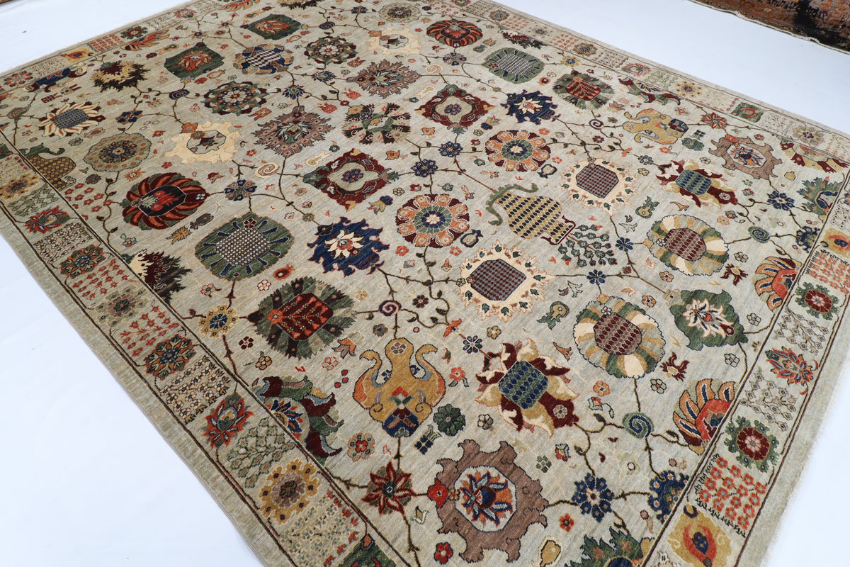 275 x 363 cm | Floral Afghan Veg Dye Wool carpet