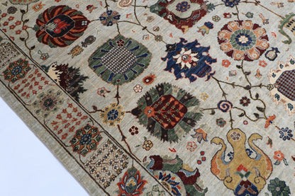 275 x 363 cm | Floral Afghan Veg Dye Wool carpet