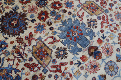 276 x 360 cm | Oriental Bidjar Beige Area Rug Afghan Hand Knotted veg Dye Wool Carpet