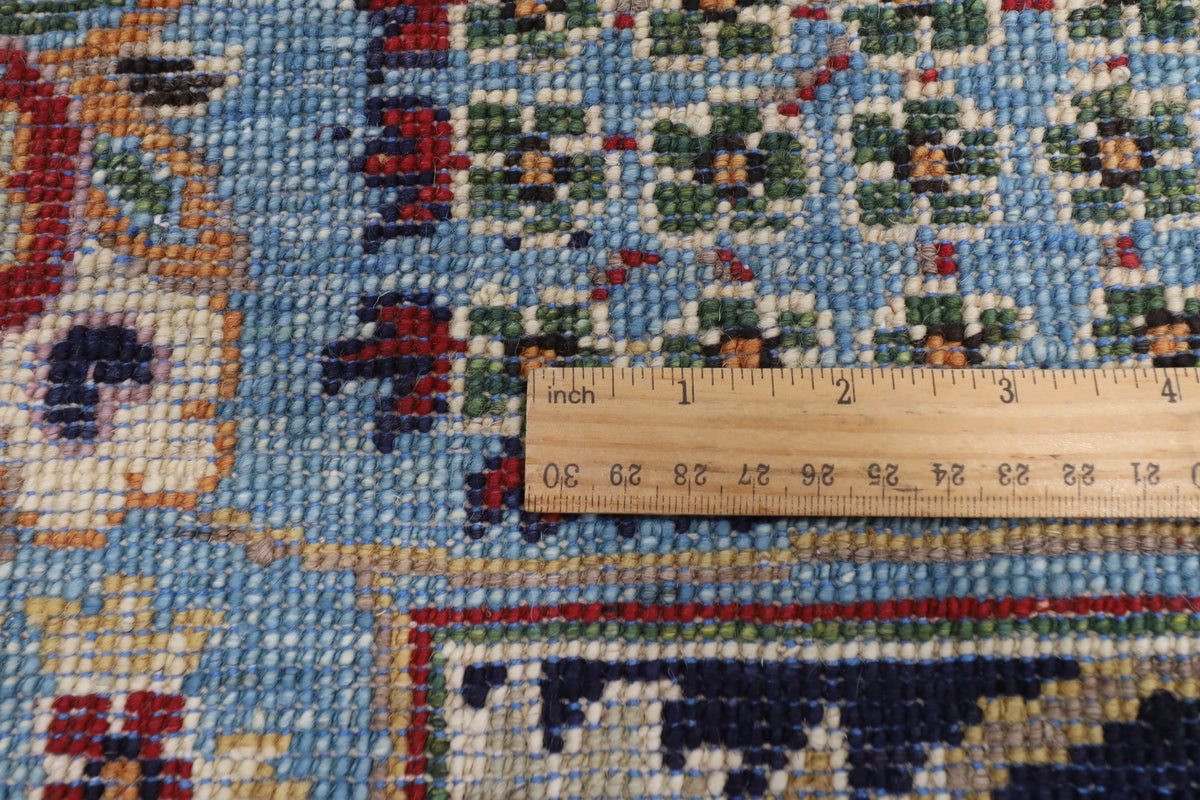 274 x 365 cm | Floral Navy Afghan Veg Dye Wool carpet