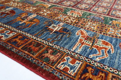 153 x 196 cm | Oriental Animal Area Rug Afghan Hand Knotted Veg Dye Wool carpet