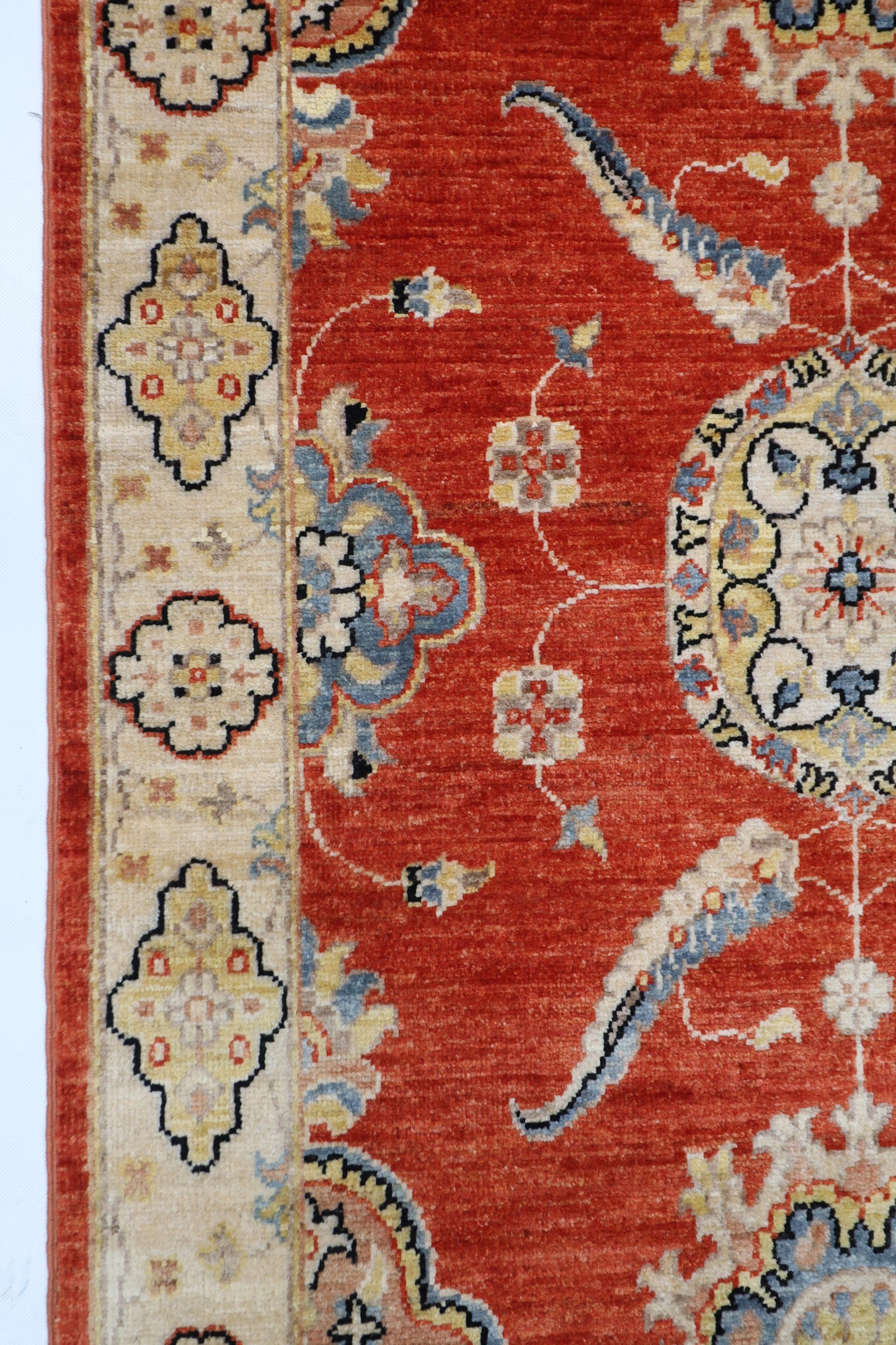 99 x 573 cm | Tribal Orange Large Runner Rug Afghan Hand Knotted veg Dye Wool carpet