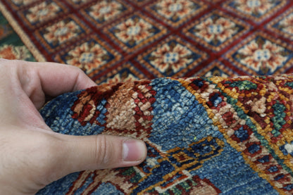 153 x 196 cm | Oriental Animal Area Rug Afghan Hand Knotted Veg Dye Wool carpet