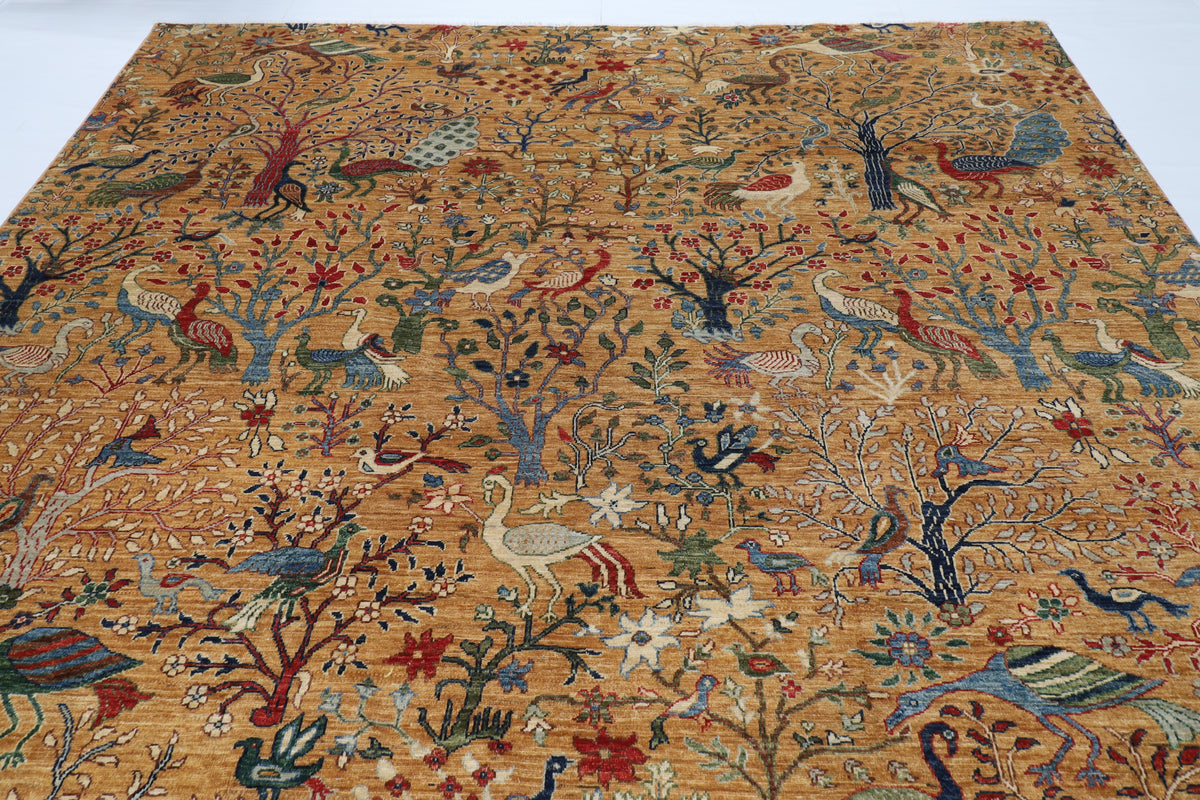 273 x 362 cm | Birds Afghan Veg Dye Wool carpet