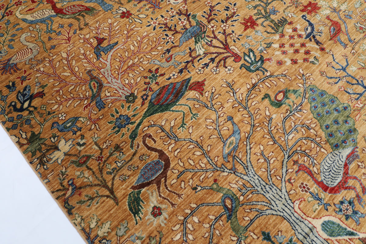 273 x 362 cm | Birds Afghan Veg Dye Wool carpet
