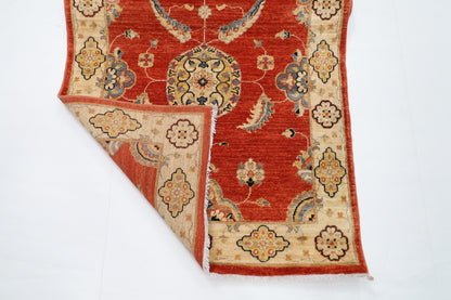 99 x 573 cm | Tribal Orange Large Runner Rug Afghan Hand Knotted veg Dye Wool carpet