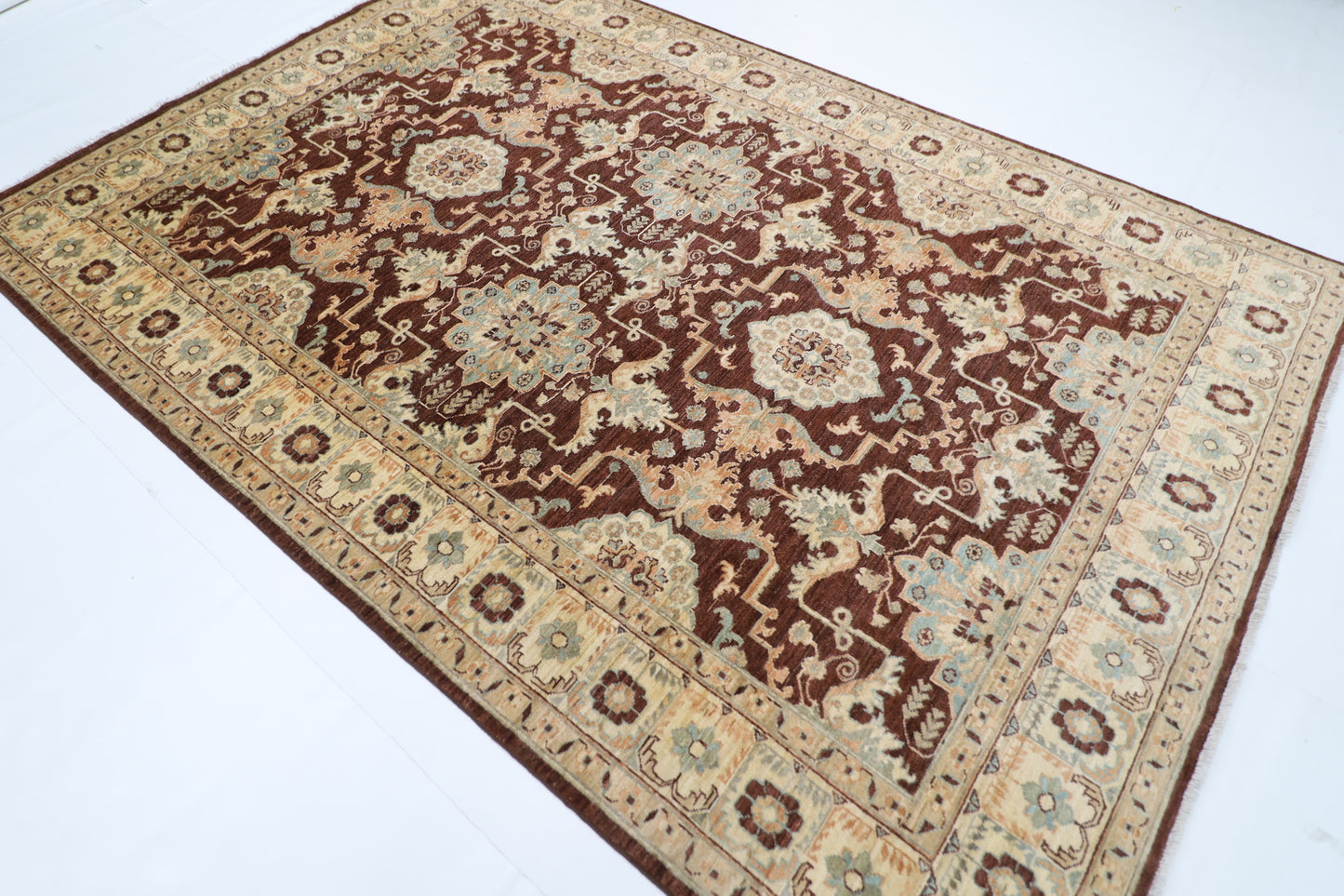 200 x 297 cm | Brown Bidjar Handmade Afghan Area Rug Hand Knotted Carpet Living Room Rug