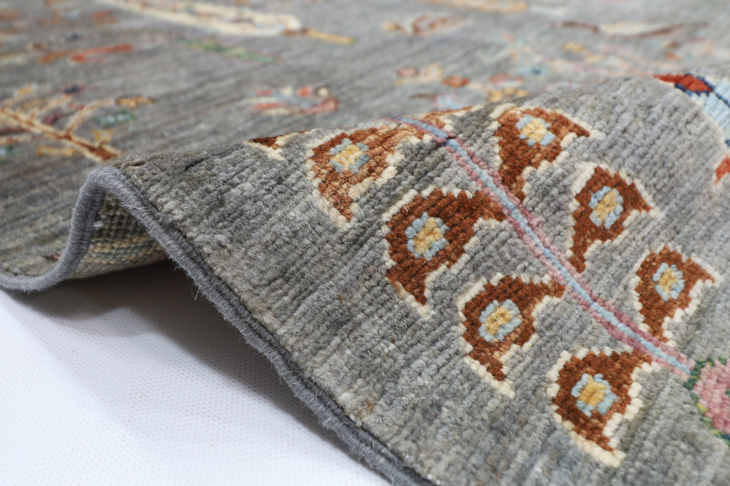 200 x 297 cm | Oriental Tree of life Gray Area Rug Afghan Hand Knotted Veg Dye Wool carpet