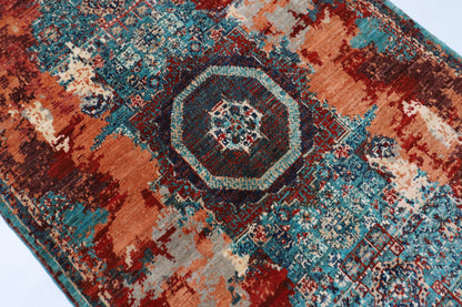 100 x 156 cm | Tribal Mamluk Abstract Area Rug Afghan Hand Knotted veg Dye Wool carpet