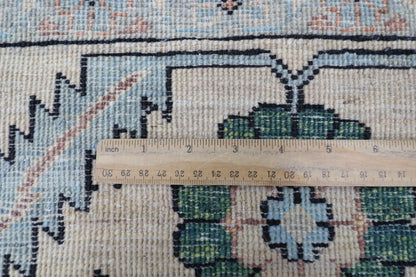 185 x 285 cm | Oriental Green Area Rug Afghan Hand Knotted Veg Dye Wool carpet