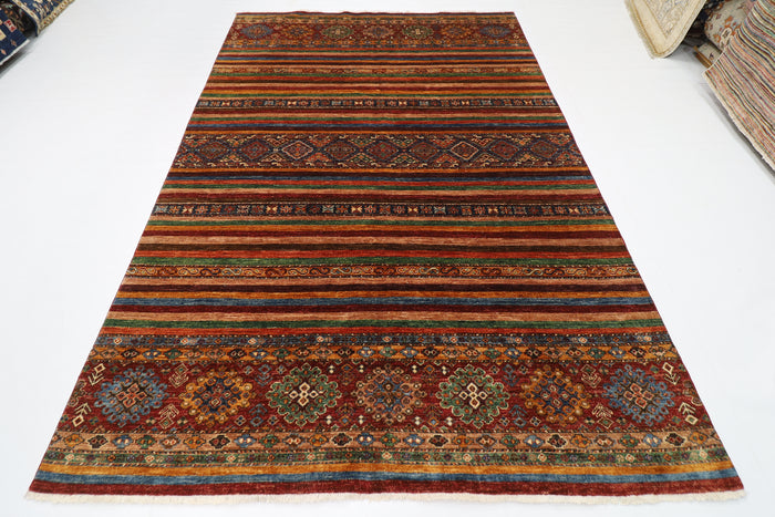 200 x 294 cm | Oriental Khorjun Red Area Rug Afghan Hand Knotted Veg Dye Wool carpet