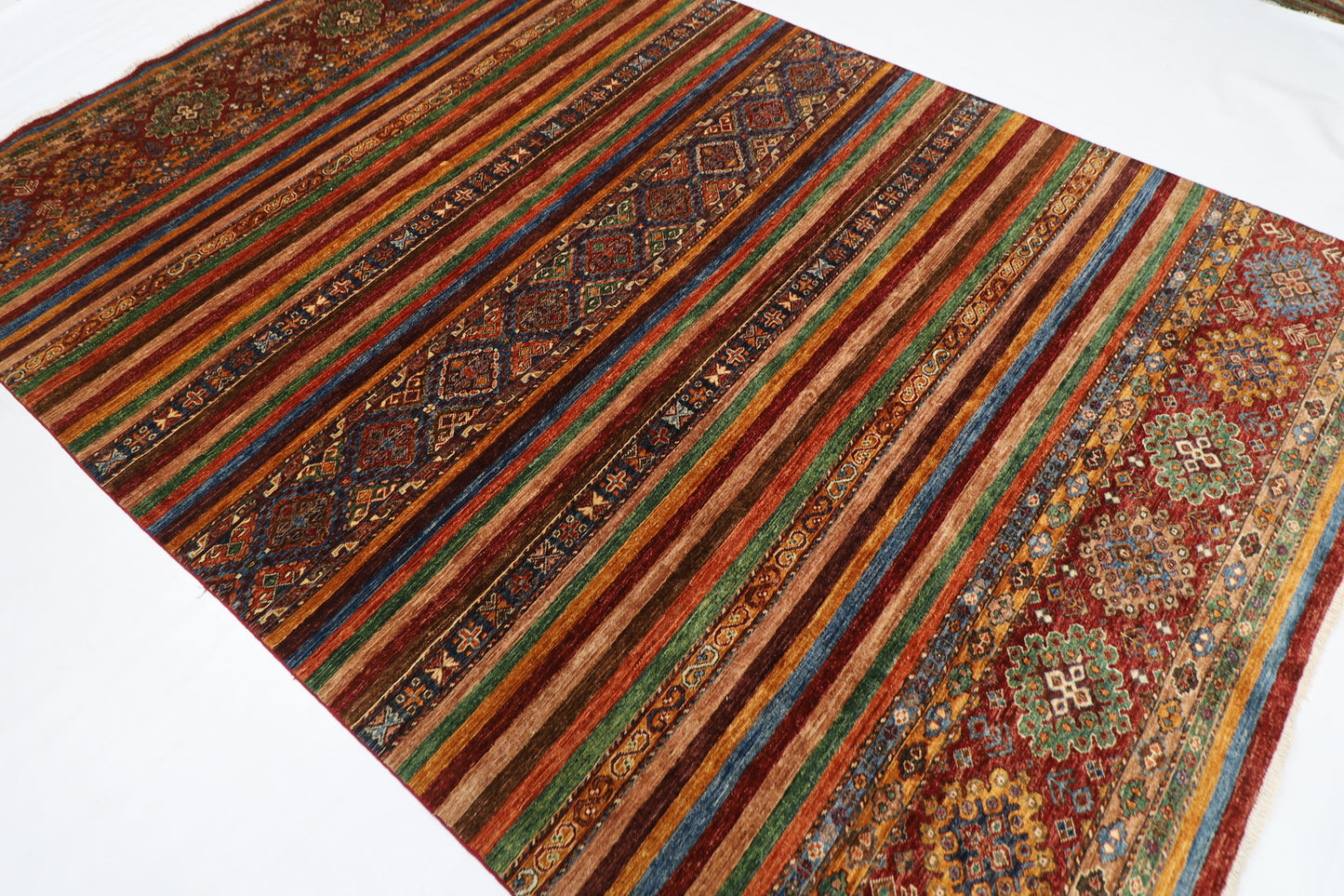 200 x 294 cm | Oriental Khorjun Red Area Rug Afghan Hand Knotted Veg Dye Wool carpet