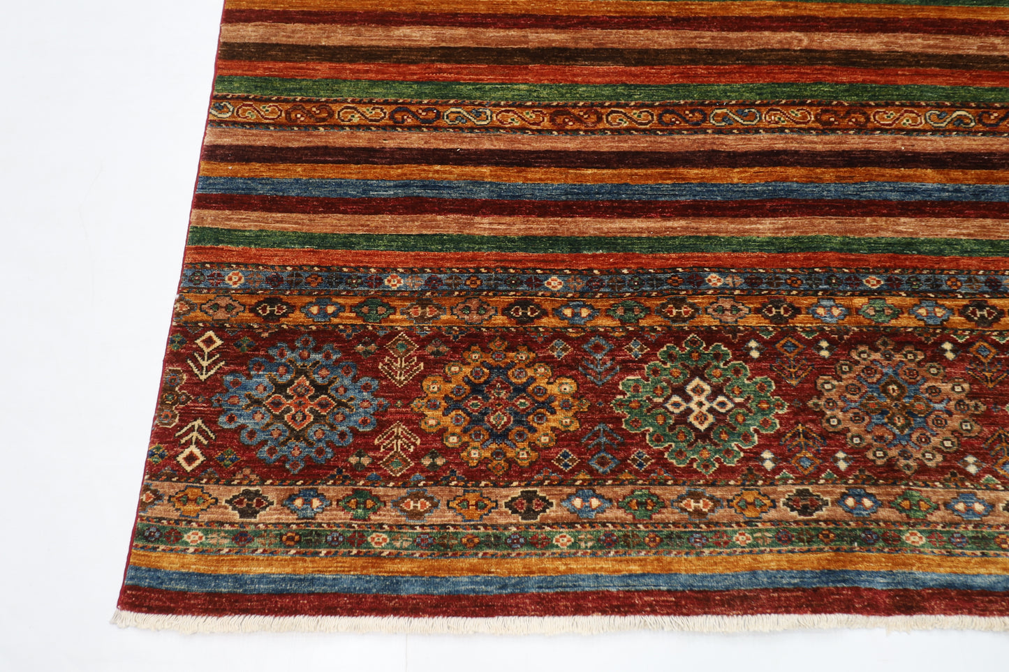 200 x 294 cm | Oriental Khorjun Red Area Rug Afghan Hand Knotted Veg Dye Wool carpet
