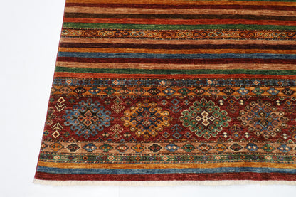 200 x 294 cm | Oriental Khorjun Red Area Rug Afghan Hand Knotted Veg Dye Wool carpet