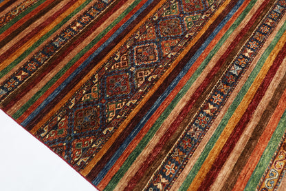 200 x 294 cm | Oriental Khorjun Red Area Rug Afghan Hand Knotted Veg Dye Wool carpet
