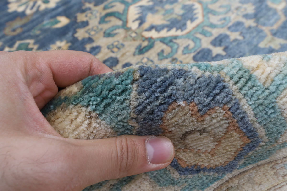 274 x 357 cm | Blue Floral Afghan Veg Dye Wool carpet