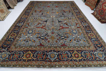 300 x 405 cm | Oriental Blueish Gray Area Rug Afghan Hand Knotted veg Dye Wool Carpet