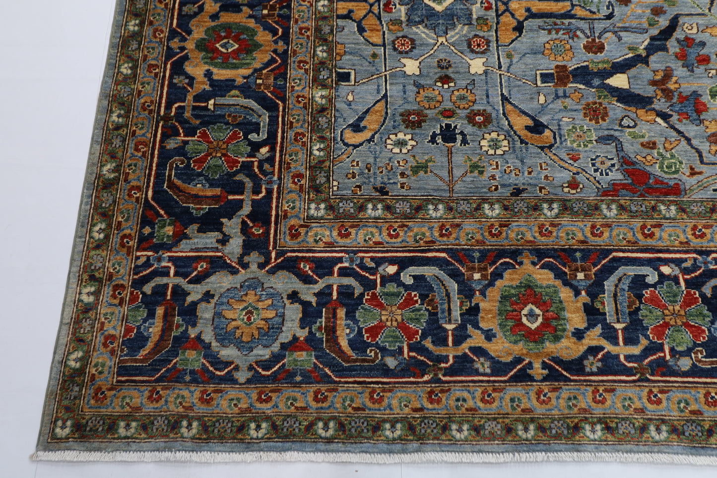 300 x 405 cm | Oriental Blueish Gray Area Rug Afghan Hand Knotted veg Dye Wool Carpet