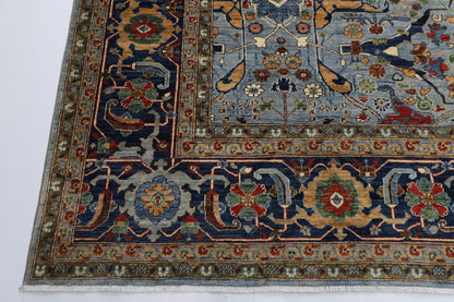 300 x 405 cm | Oriental Blueish Gray Area Rug Afghan Hand Knotted veg Dye Wool Carpet