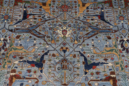 300 x 405 cm | Oriental Blueish Gray Area Rug Afghan Hand Knotted veg Dye Wool Carpet
