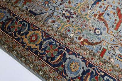 300 x 405 cm | Oriental Blueish Gray Area Rug Afghan Hand Knotted veg Dye Wool Carpet