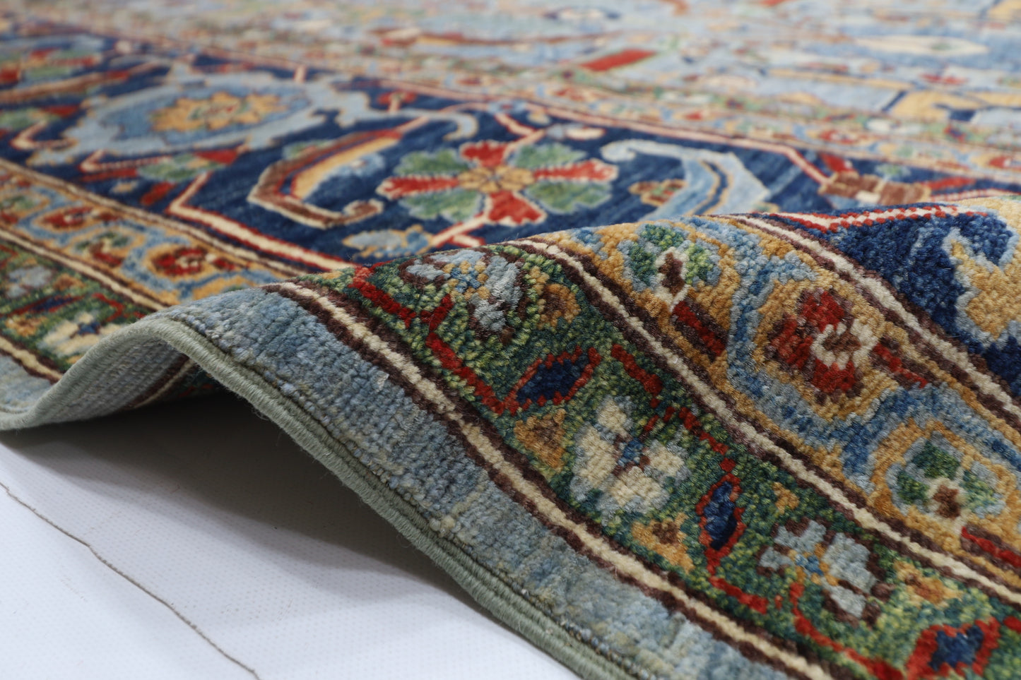 300 x 405 cm | Oriental Blueish Gray Area Rug Afghan Hand Knotted veg Dye Wool Carpet