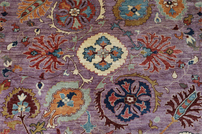 240 x 295 cm | Suzani Pink Floral Afghan Veg Dye Wool carpet