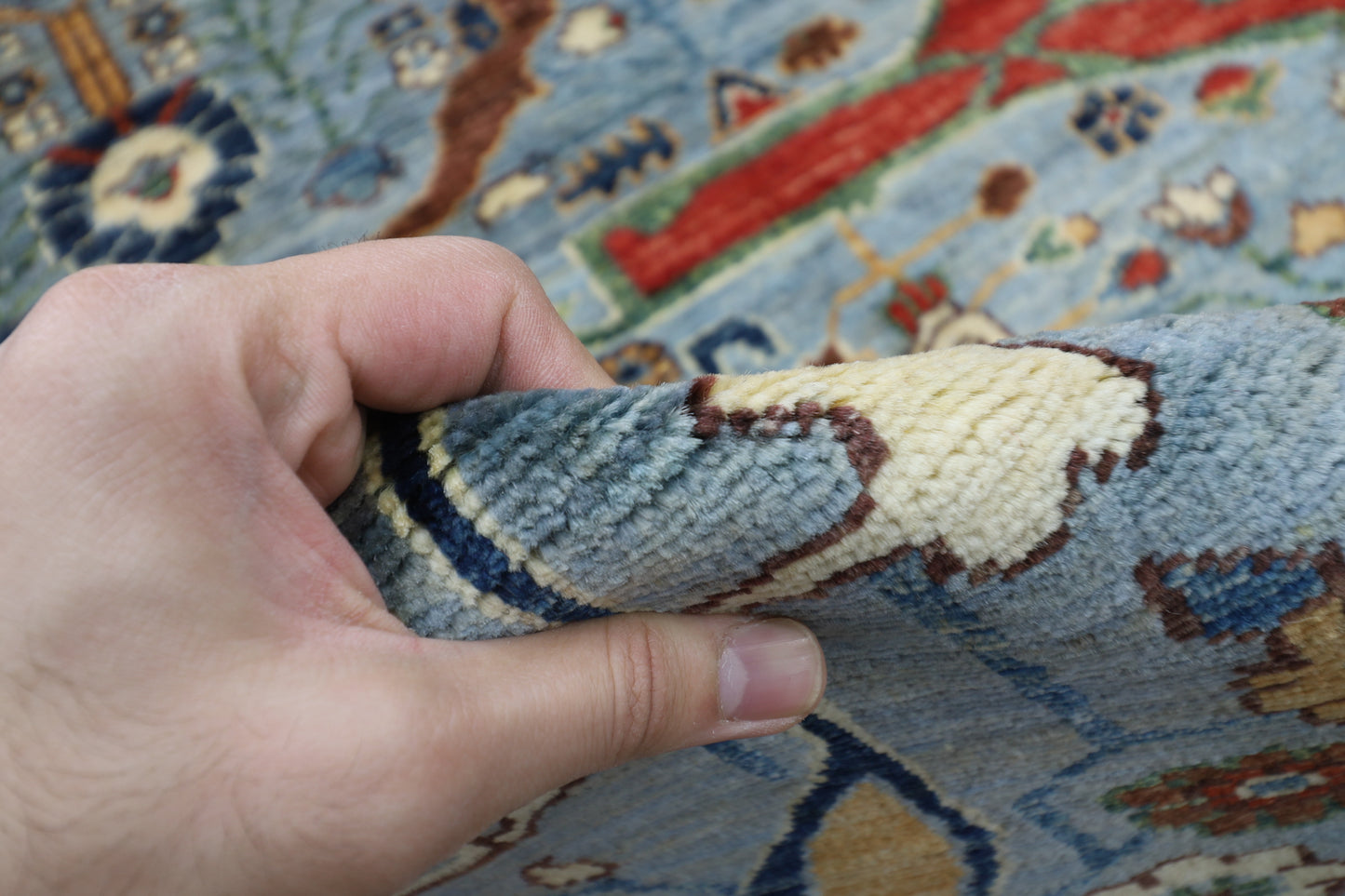 300 x 405 cm | Oriental Blueish Gray Area Rug Afghan Hand Knotted veg Dye Wool Carpet
